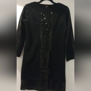 Elegant Black Sequin Mini Dress